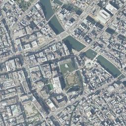 キャナルシティ博多 (カネボウ工場跡)周辺の現在の空中写真