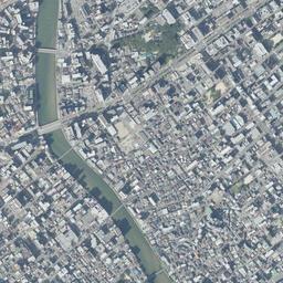 キャナルシティ博多 (カネボウ工場跡)周辺の現在の空中写真
