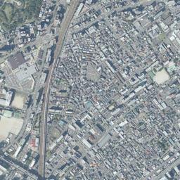 キャナルシティ博多 (カネボウ工場跡)周辺の現在の空中写真