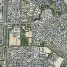 平城ニュータウン (高の原)周辺の現在の空中写真