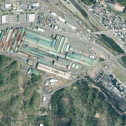 釜石駅前 (製鉄所跡)周辺の現在の空中写真