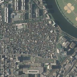 ラゾーナ川崎周辺の現在の空中写真