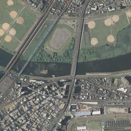ラゾーナ川崎周辺の現在の空中写真