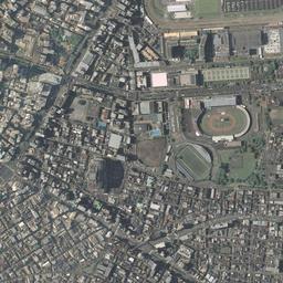 ラゾーナ川崎周辺の現在の空中写真