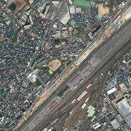 健都 (吹田操車場跡)周辺の現在の空中写真