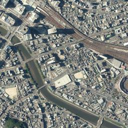 マツダスタジアム周辺 (広島東貨物ヤード跡)周辺の現在の空中写真