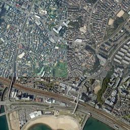 明舞団地周辺の現在の空中写真