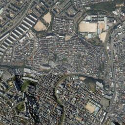 明舞団地周辺の現在の空中写真