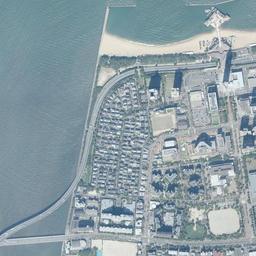 百道浜周辺の現在の空中写真