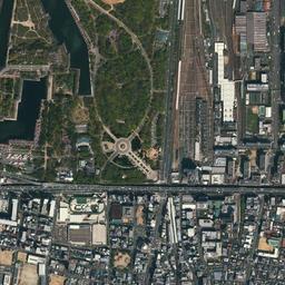森之宮 (大阪砲兵工廠跡)周辺の現在の空中写真