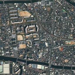 森之宮 (大阪砲兵工廠跡)周辺の現在の空中写真