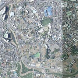 流山おおたかの森周辺の現在の空中写真