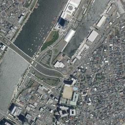 新潟 万代シテイ周辺の現在の空中写真