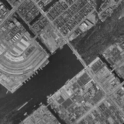 大川端リバーシティ21周辺の 1961〜1969 年の空中写真