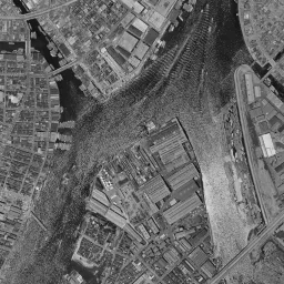 大川端リバーシティ21周辺の 1961〜1969 年の空中写真