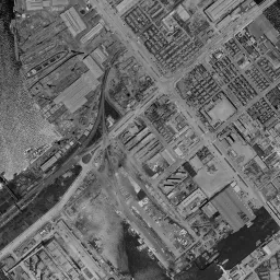 大川端リバーシティ21周辺の 1961〜1969 年の空中写真