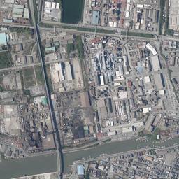 大牟田 (三井三池炭鉱跡)周辺の現在の空中写真