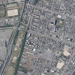 大牟田 (三井三池炭鉱跡)周辺の現在の空中写真