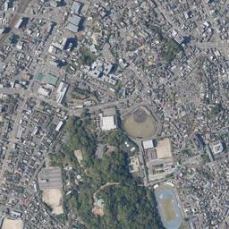 大牟田 (三井三池炭鉱跡)周辺の現在の空中写真