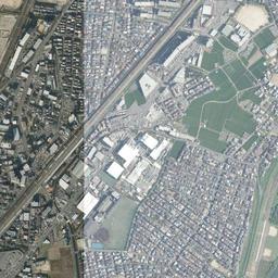 男山団地周辺の現在の空中写真