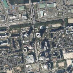 六甲アイランド周辺の現在の空中写真