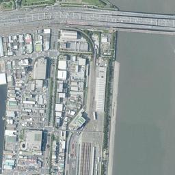 夢の島・新木場周辺の現在の空中写真