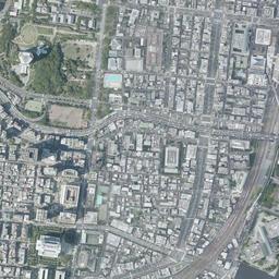 汐留シオサイト周辺の現在の空中写真