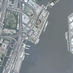 汐留シオサイト周辺の現在の空中写真