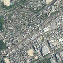 商工センター (広島西部埋立地)周辺の現在の空中写真
