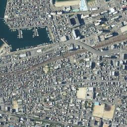 サンポート高松周辺の現在の空中写真
