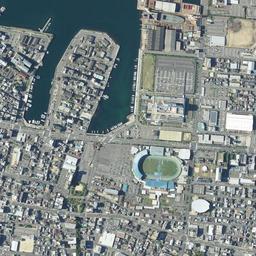 サンポート高松周辺の現在の空中写真