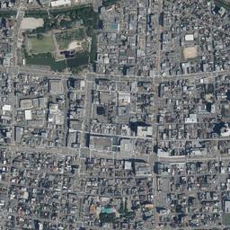 富山駅北 (富岩運河環水公園)周辺の現在の空中写真