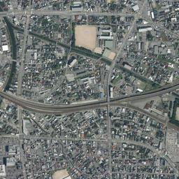 富山駅北 (富岩運河環水公園)周辺の現在の空中写真