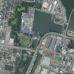 富山新港 (新湊)周辺の現在の空中写真