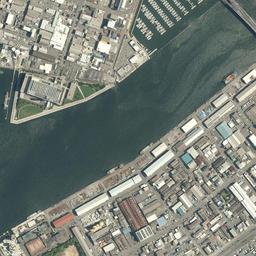 宇品・広島港地区周辺の現在の空中写真