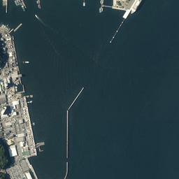 宇品・広島港地区周辺の現在の空中写真