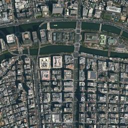 うめきた (グランフロント大阪)周辺の現在の空中写真